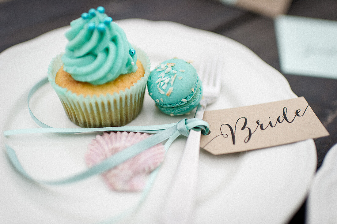 Tischetikette Bride Kraftpapier und cupcake