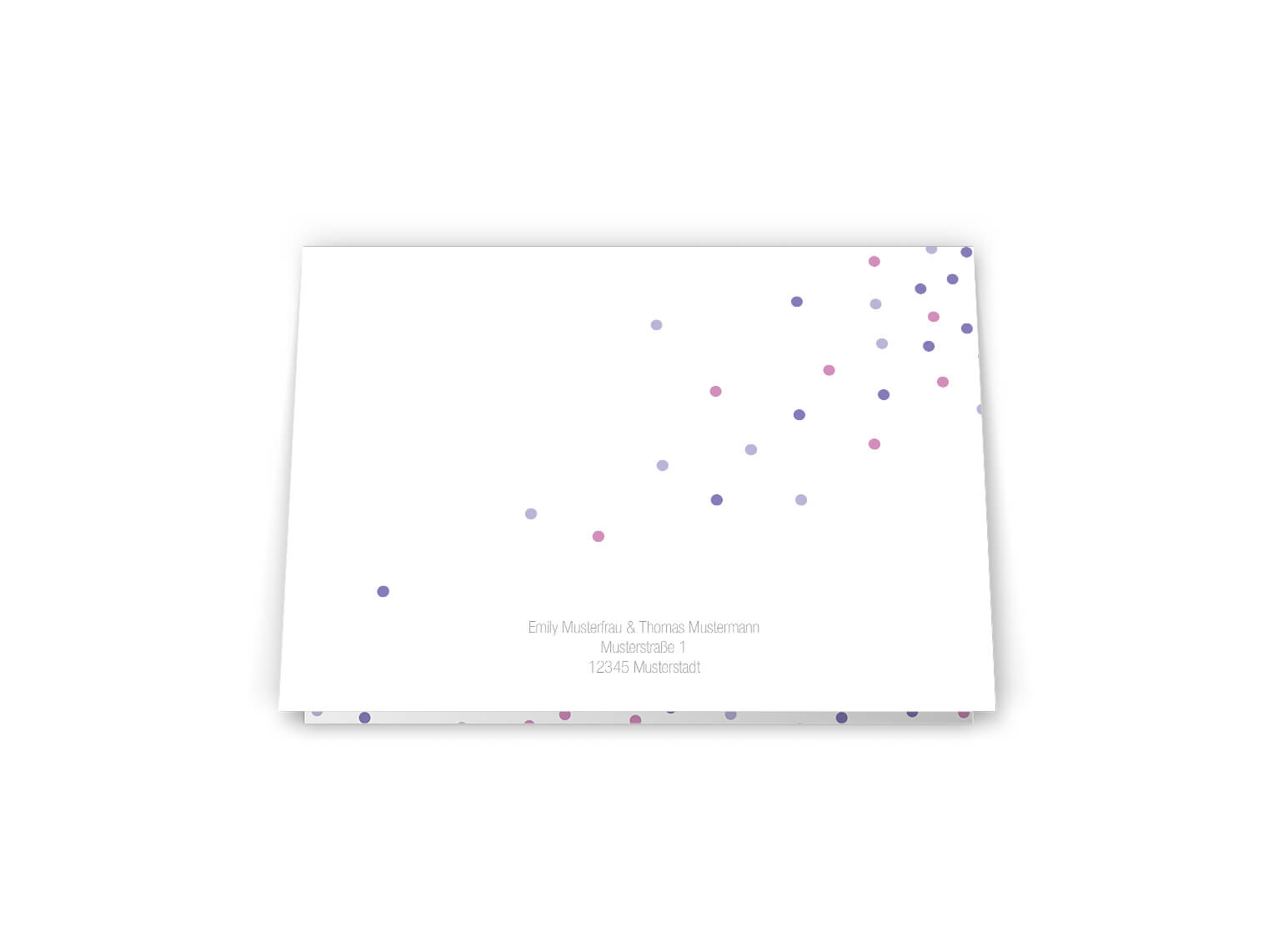 Modern verspielte Hochzeitseinladung Klappkarte Diplomat Format Confetti
